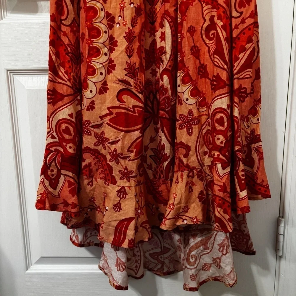 FARM Rio Jaipur Crossover Linen Blend maxi sun dress size xs